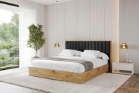 ALTDECOR Polsterbett mit Bettkasten - ENZO4 - 120x200 - Schwarz - Bett mit Matratze