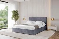 ALTDECOR Polsterbett mit Bettkasten - VANTO - 200x200 - Dunkelgrau - Bett mit