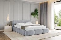 ALTDECOR Polsterbett mit Bettkasten - ELVA-v1 - 200x200 - Grau - Bett mit Matratze