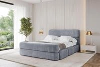 ALTDECOR Polsterbett mit Bettkasten - ELVA-Z - 160x200 - Grau - Bett mit Kopfteil und