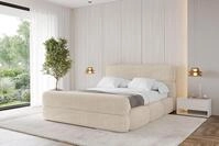 ALTDECOR Polsterbett mit Bettkasten - ELVA-Z - 120x200 - Beige - Bett mit Matratze