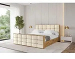 ALTDECOR Polsterbett mit Bettkasten - ENZO2-Z - 200x200 - Beige - Bett mit Matratze