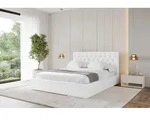 ALTDECOR Polsterbett mit Bettkasten - RENO - 200x200 - Wei&szlig; - Bett mit Matratze