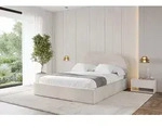 ALTDECOR Polsterbett mit Bettkasten - TIVON - 200x200 - Beige - Bett ohne Matratze,