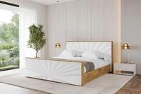 ALTDECOR Polsterbett mit Bettkasten - ENZO6-Z - 160x200 - Wei&szlig; - Bett mit Kopfteil