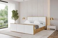 ALTDECOR Polsterbett mit Bettkasten - ENZO1-Z - 160x200 - Wei&szlig; - Bett mit Kopfteil