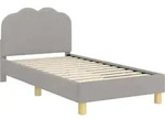 vidaXL Kinderbettgestell mit Kopfteil Hellgrau 80x160 cm Boucl&eacute; - Hellgrau