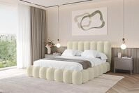 ALTDECOR Polsterbett mit Bettkasten - SORA - 140x200 - Beige - Bett mit Matratze