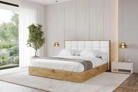 ALTDECOR Polsterbett mit Bettkasten - ENZO2 - 140x200 - Wei&szlig; - Bett mit Matratze
