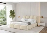 ALTDECOR Polsterbett mit Bettkasten - NOMA - 200x200 - Beige - Bett mit Matratze