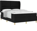 vidaXL Boxspringbett mit Matratze Dunkelgrau 90x190 cm Schwarz - Schwarz
