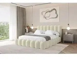 ALTDECOR Polsterbett mit Bettkasten - SORA - 120x200 - Beige - Bett ohne Matratze,
