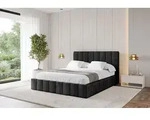 ALTDECOR Polsterbett mit Bettkasten - FINO - 120x200 - Schwarz - Bett ohne Matratze,