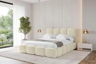 ALTDECOR Polsterbett mit Bettkasten - KALA - 120x200 - Beige - Bett mit Matratze
