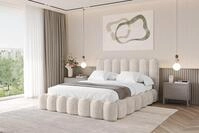 ALTDECOR Polsterbett mit Bettkasten - SORA - 200x200 - Beige - Bett ohne Matratze,