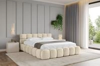 ALTDECOR Polsterbett mit Bettkasten - LEYA-v1 - 200x200 - Beige - Bett ohne Matratze,