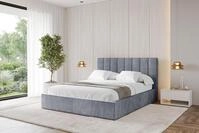 ALTDECOR Polsterbett mit Bettkasten - STERA - 180x200 - Grau - Bett ohne Matratze,