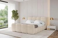 ALTDECOR Polsterbett mit Bettkasten - KALA-Z - 200x200 - Beige - Bett mit Matratze