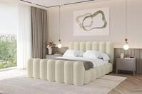 ALTDECOR Polsterbett mit Bettkasten - SORA-Z - 160x200 - Beige - Bett mit Matratze