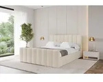 ALTDECOR Polsterbett mit Bettkasten - FINO-Z - 160x200 - Beige - Bett mit Kopfteil