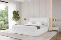 ALTDECOR Polsterbett mit Bettkasten - ENORA-Z - 200x200 - Wei&szlig; - Bett mit Matratze