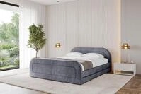 ALTDECOR Polsterbett mit Bettkasten - LERIS-Z-v1 - 160x200 - Dunkelgrau - Bett mit