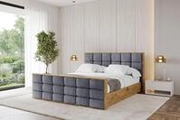 ALTDECOR Polsterbett mit Bettkasten - ENZO2-Z - 180x200 - Dunkelgrau - Bett mit