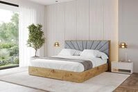 ALTDECOR Polsterbett mit Bettkasten - ENZO6 - 200x200 - Grau - Bett ohne...