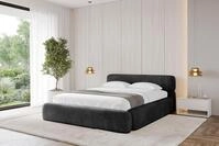 ALTDECOR Polsterbett mit Bettkasten - ENORA-v1 - 160x200 - Schwarz - Bett ohne