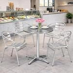 Bistrogarnitur 5-teilig Aluminium - Edelstahl - Silber