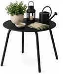 Gartenbeistelltisch - schwarz - Metall - Durchmesser 50 cm - Hohe 40 cm - rund -