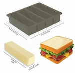 Silikonform f&uuml;r Butter mit Deckel, rechteckig, Schwarz/Transparent