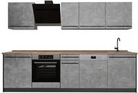 K&uuml;chenzeile Vicco R-Line Beton/Anthrazit 280 cm Arbeitsplatte Goldkraft Eiche,...