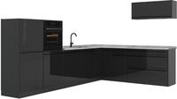 Eckk&uuml;che Vicco R-Line Anthrazit Hochglanz/Anthrazit 327 x cm Arbeitsplatte Marmor,