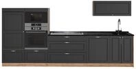 K&uuml;chenzeile Vicco Fame-Line Anthrazit-Gold Landhaus/Goldkraft Eiche 340 cm ohne