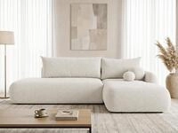 Ecksofa Neto mit Schlaffunktion und Bettkasten - Boucl&eacute;-Stoff - L-Form Couch,