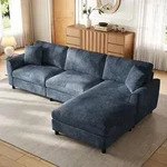 okwish 3-Sitzer Ecksofa mit umstellbarem Liegeelement, klassisches Sofa mit