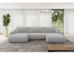 ALTDECOR Ecksofa - BERY-U - 377x193x88 - Hellgrau - Corner Sofa Eckcouch Couch
