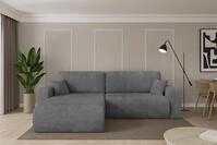 ALTDECOR Ecksofa mit Schlaffunktion und Bettkasten - BERY-L - 276x193x88 - Dunkelgrau