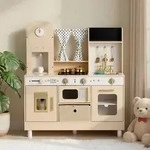 VEVOR Spielk&uuml;che f&uuml;r Kinder, Holz, Kinderk&uuml;chen-Spielset mit echten Lichtern...