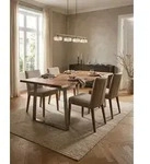 Esszimmertisch 180x90x76 cm Akazie Massivholz / Metall Esstisch Baumkante,