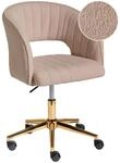 BELIANI B&uuml;rostuhl Beige Boucl&eacute; mit Armlehnen H&ouml;henverstellbar Rollbar Drehbar