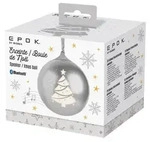 Bigben Bluetooth portabler Lautsprecher EPOK Leuchtende Weihnachtskugel siber