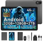 W80 10.1" 120Hz Tablet, 32+128GB/2TB, Android 16, 4G SIM+5G WIFI, Gemini AI 4.0,