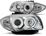 Scheinwerfer Angel Eyes passend f&uuml;r BMW 1er E81 E82 E87 E88 Bj. 04-11 Chrom