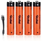 Batterien AAA, Rollei Wiederaufladbare Batterien Li-Ion Akku mit USB C Schnellla