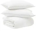 vidaXL Duvet- und Kopfkissen-Set 3 stk. 155 x 220 cm Winter Wei&szlig; - Wei&szlig;