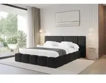 ALTDECOR Polsterbett mit Bettkasten - NILO - 140x200 - Schwarz - Bett mit Matratze
