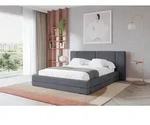 ALTDECOR Polsterbett mit Bettkasten - TEVO - 160x200 - Dunkelgrau - Bett ohne