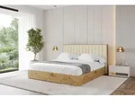ALTDECOR Polsterbett mit Bettkasten - ENZO4 - 140x200 - Beige - Bett ohne Matratze,